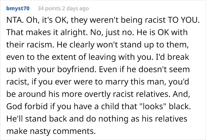 “They Weren't Being Racist To You”: Guy Defends Racist Family, Ends Up Single