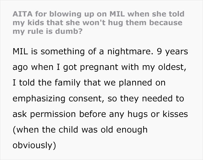 Mother-In-Law Calls Woman’s Consent Rules For Her Kids “Dumb”, Gets Called Out