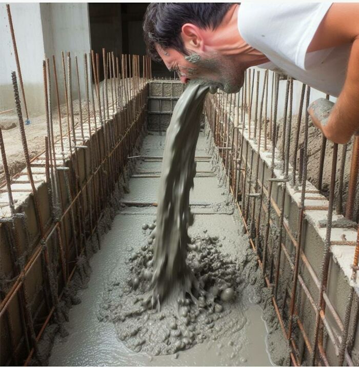 This Is How A Real Construction Worker Pour Cement To Build A House