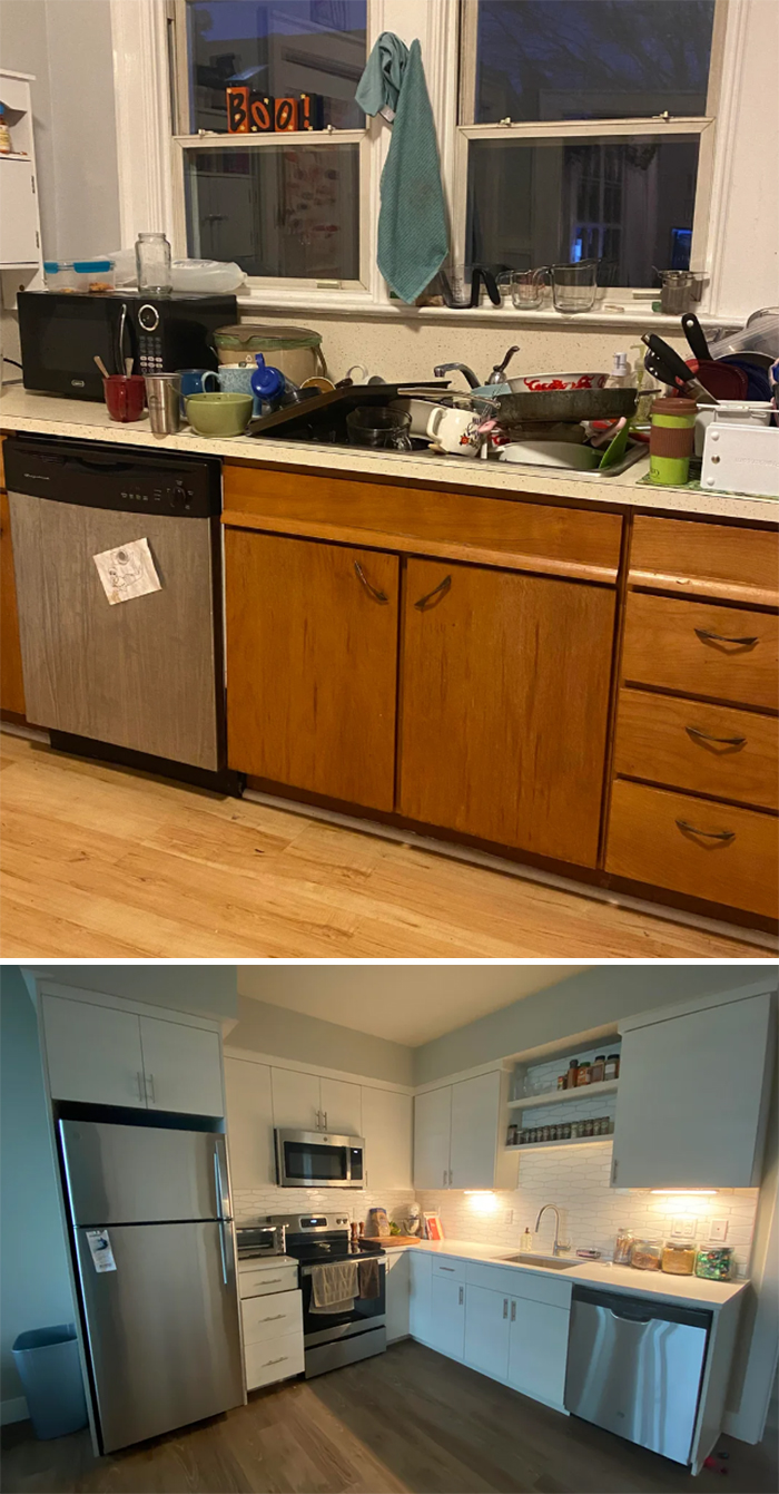 Before And After. My Roommates Were So Bad That I Finally Said, “Screw It” And Got My Own Place. My Wallet Is Hurting But My Sanity Is Intact