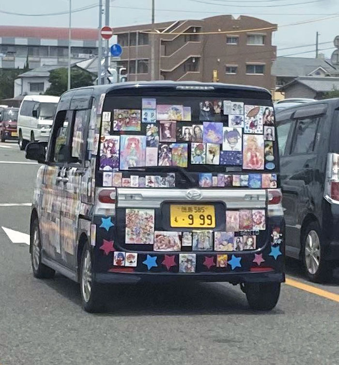 I Saw This Yesterday While Driving In Japan. You Can Never Have Enough Anime Stickers On Your Car