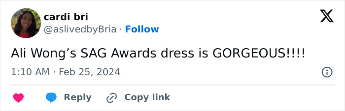 Ali Wong’s Dress For The 2024 SAGs Should Have Won Its Own Award