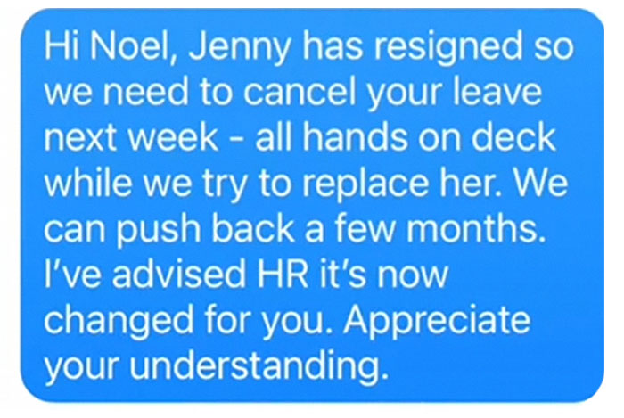 Worker Quits Job After “Unacceptable” Text From Boss Abruptly Canceling His Annual Leave