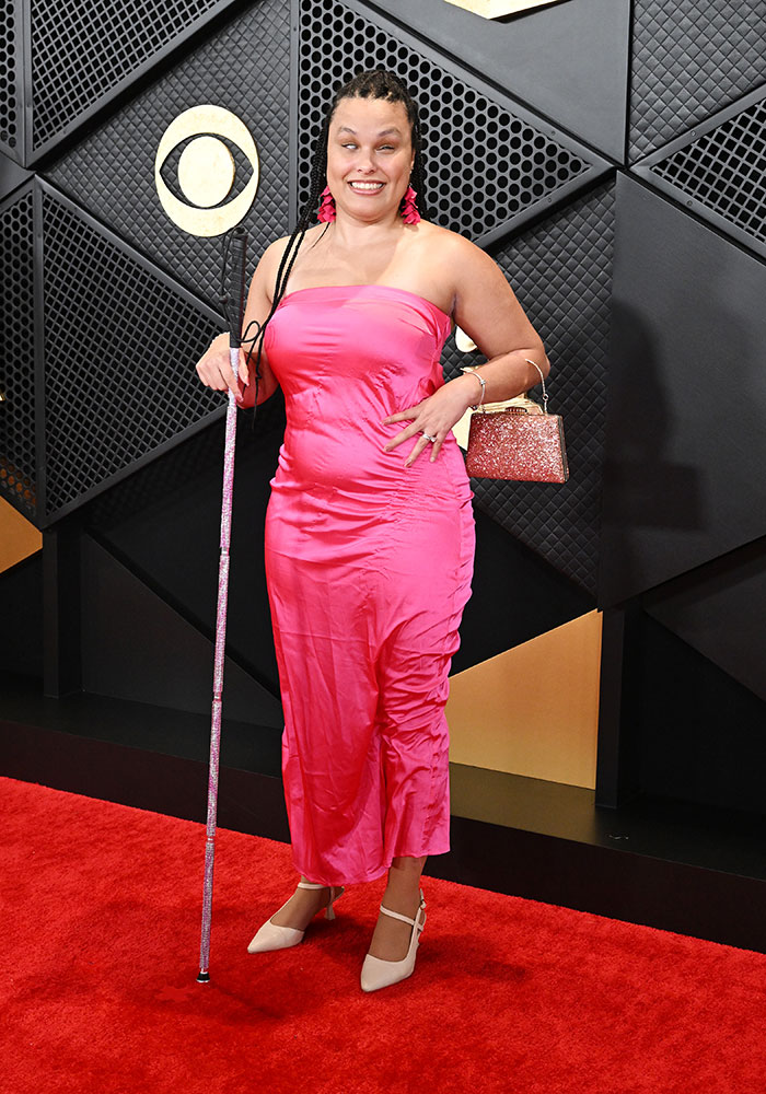 Precious Perez In A Bright Pink Gown And Shimmery Purse