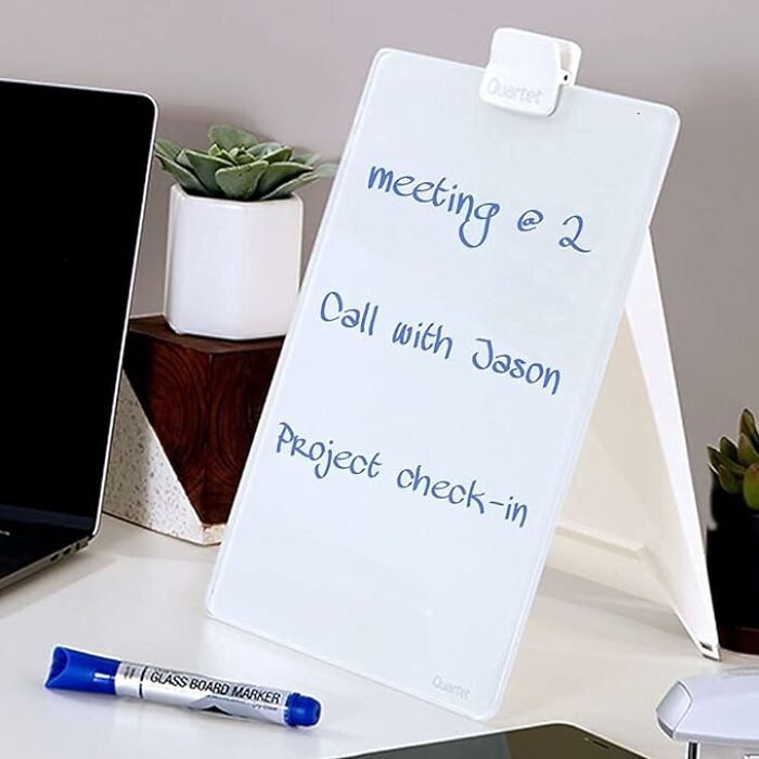 Clear Thoughts, Organized Desk: Discover The Quartet Glass Whiteboard Desktop Easel For Streamlined Productivity