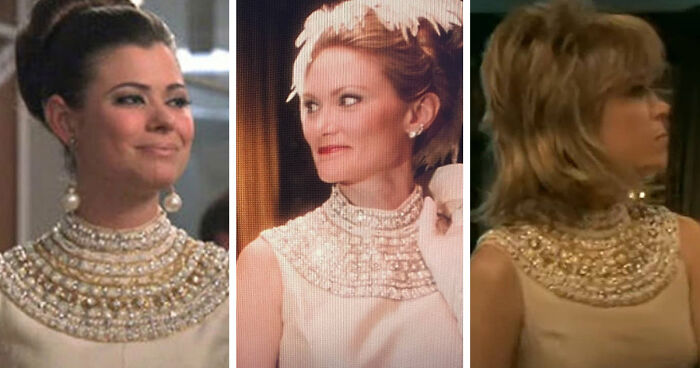 The Dress With A Built-In Necklace From "Mad Men," "From The Earth To The Moon" And "The Spoils Of Babylon"