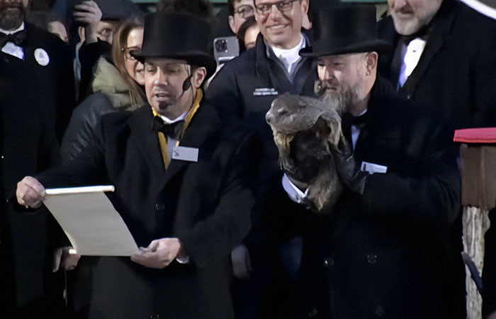 Crowd Witnesses Historic Groundhog Day As Punxsutawney Phil Doesn’t See His Shadow