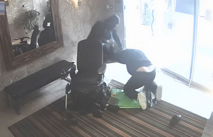 CCTV Captures Violent Altercation Between Amazon Worker And Wheelchair-Bound Man CCTV Captures Violent Altercation Between Amazon Worker And Wheelchair-Bound Man