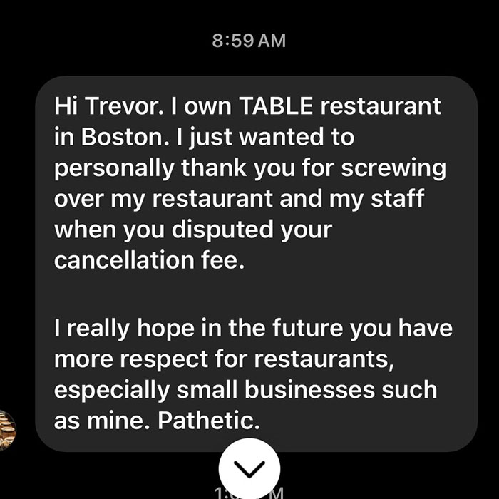 Hospitalized Customer Cancels Dinner Reservation And Restaurant’s "Gross" Response Goes Viral Hospitalized Customer Cancels Dinner Reservation And Restaurant’s "Gross" Response Goes Viral