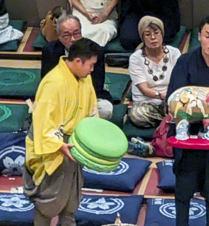 A Giant Macaron Is Given By France To Every Winner Of The Grand Sumo Tournament In Japan