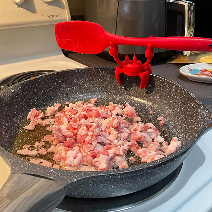 Add A Splash Of Whimsy To Your Kitchen With OTOTO Red The Crab Silicone Utensil Rest: A Practical And Playful Spoon Rest For Stovetops