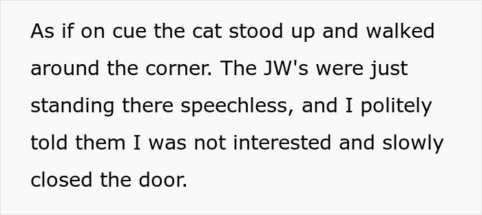 Man Comes Up With A Clever Way To Get Rid Of Jehovah's Witnesses After His Black Cat Comes Up