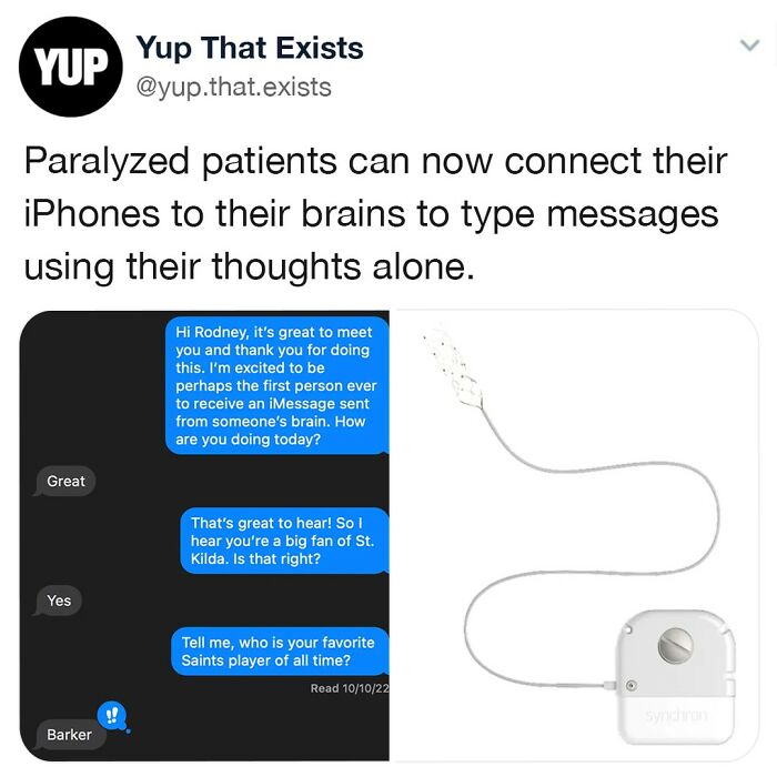 This New Gadget, Developed By New York-Based Company Synchron, Was Just Used To Help A Paralyzed Patient Have A Conversation With Someone Using Only Their Thoughts!