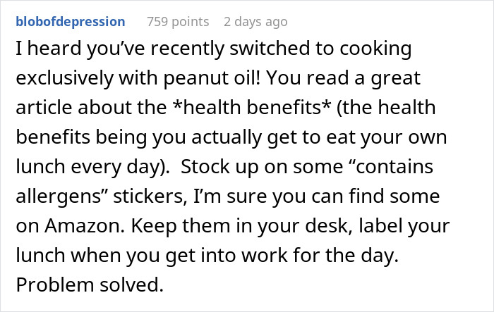 Man Gives Himself Anaphylaxis By Eating A Colleague’s Lunch, Blames Her For Not Labeling It