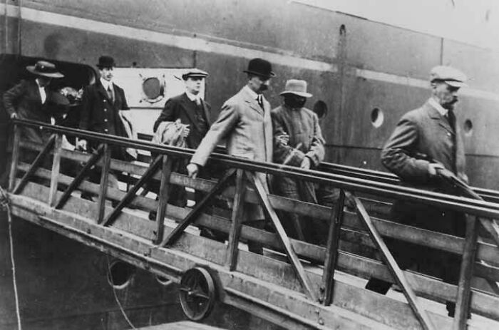 Dr. Hawley Crippen After His Arrest On Board The Montrose, July 1910. Crippen Was Fleeing After Murdering His Wife In London. He Was Arrested With His Mistress Who Was Dressed Disguised As Boy
