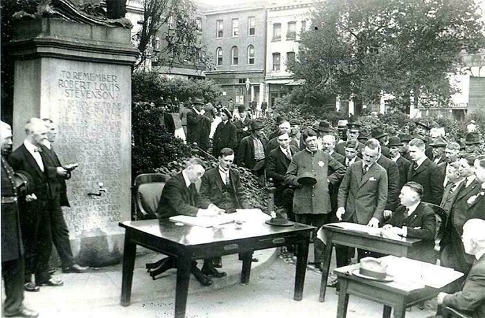 Because Of The Influenza Epidemic, Open-Air Police Court Being Held In Portsmouth Square, San Francisco. To Prevent Crowding Indoors, Judges Held Outdoor Court Sessions. (1918-1919)