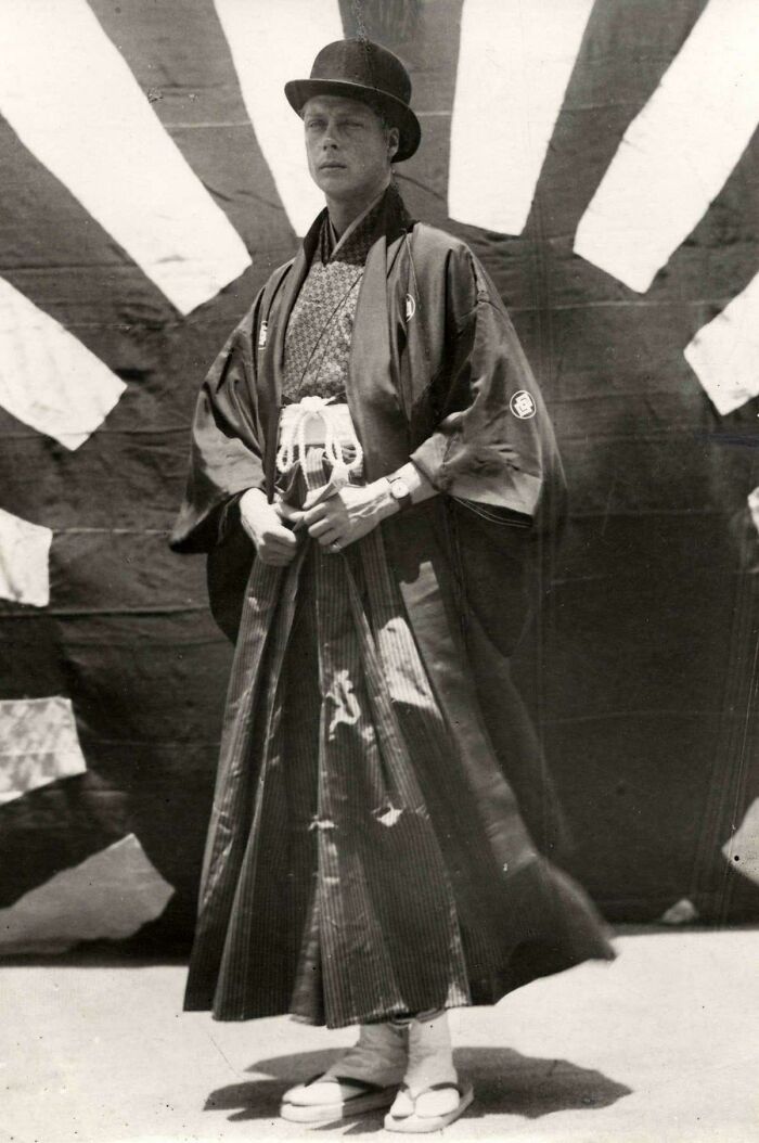 Edward Viii Wearing Japanese Garb While On A Tour Of Japan As Prince Of Whales In 1922