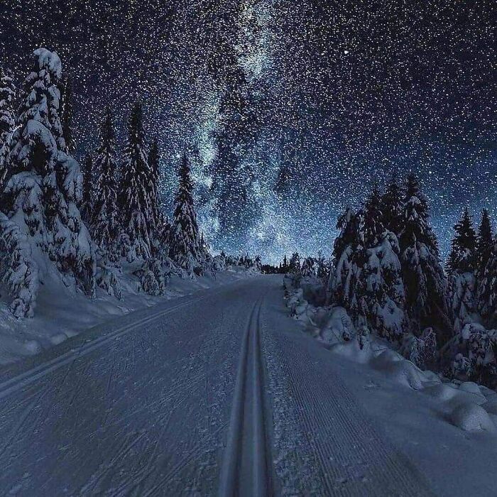Skiing Under The Stars In Norway