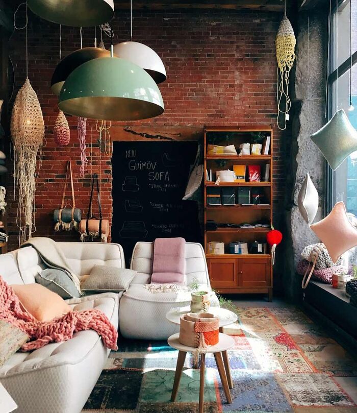 Cozy Boho Industrial-Style Living Room