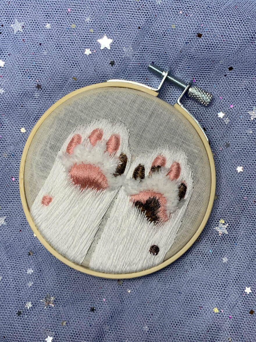 Been Busy Embroidering These Custom Toebeans 🐾🫘