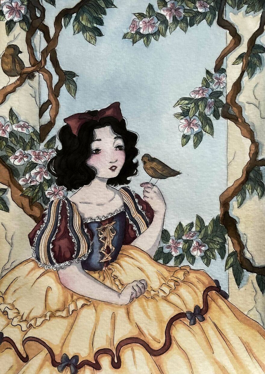 Watercolour And Ink Paintings Of Fairytales In My Style :)