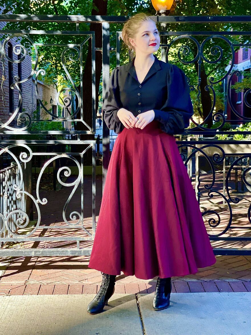 Finally Cold Enough For Long Swooshy Skirts! (Skirt And Blouse Made And Patterned By Me)