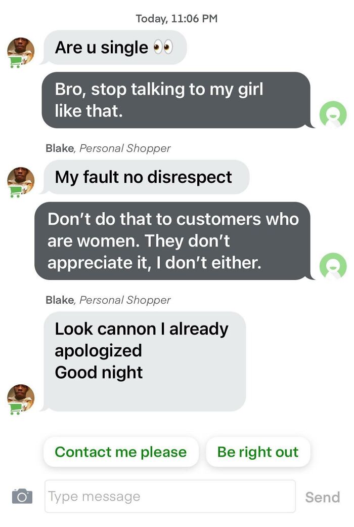 Instacart Shopper Being Weird With My Girl