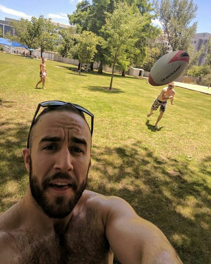 Tried To Take A Nice Summer Picture With The Lads... Got A Football To The Head Instead