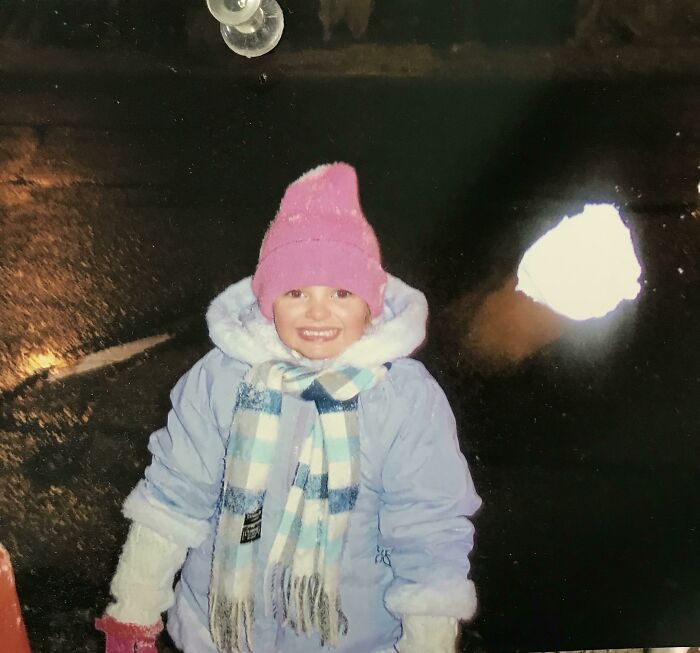 A Picture Of Me As A Kid With A Snowball My Dad Threw At Me Moments Before