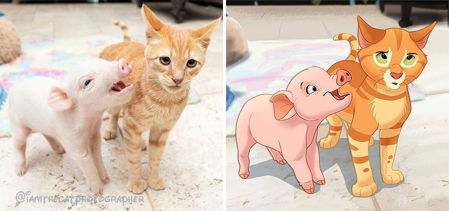 Artist Creates Adorable ‘Disney-Fied’ Pics Of Pets (New Pics)
