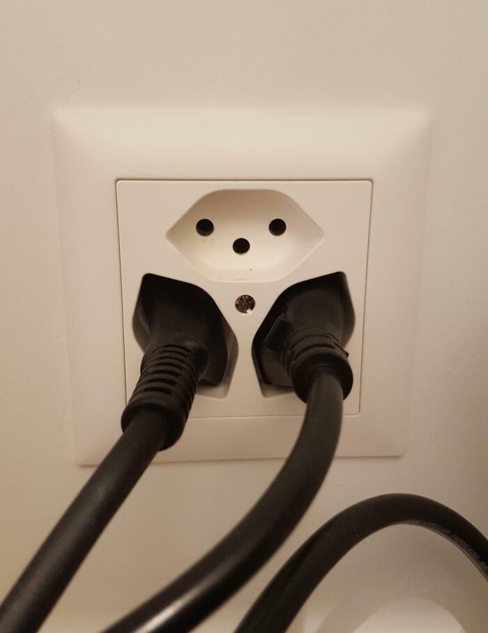 In Switzerland There Are Sockets That Fit 3 Plugs At A Time