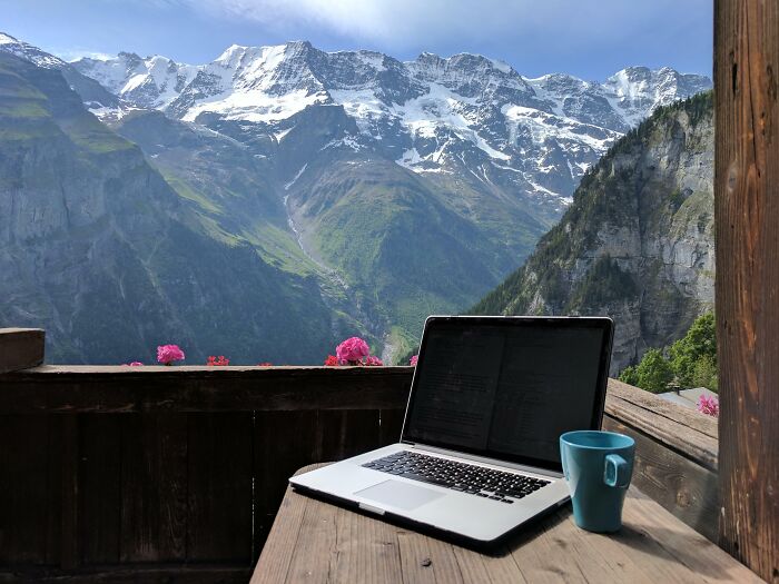 Trying To Get Some Work Done While On Vacation In The Swiss Alps. Needless To Say, I Didn't Accomplish Much
