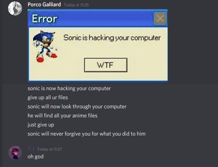 Sonic Is Now Hacking Your Computer He Has All Your Anime Girl Files