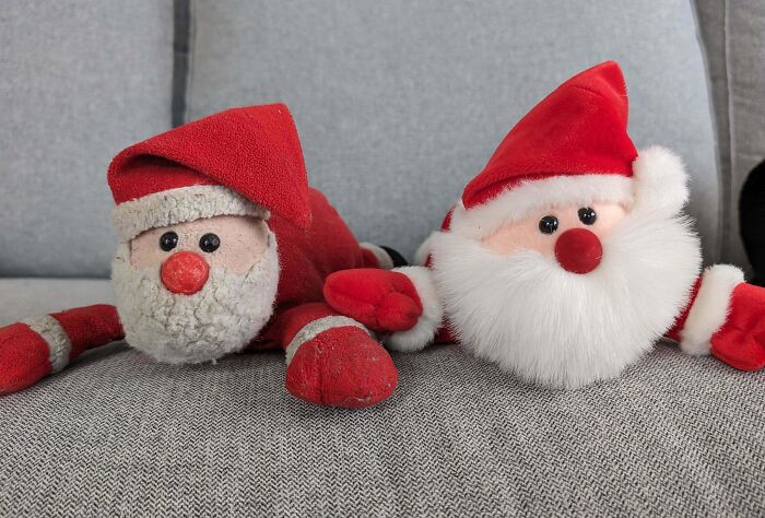 24-Year-Old Santa Plush vs. The Same One Recently Bought From eBay