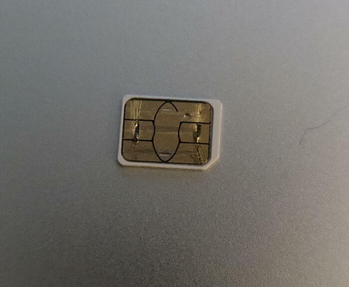 My Mom Was Complaining Of An Intermittent Loss Of Service, This Is The SIM I Removed From Her iPhone