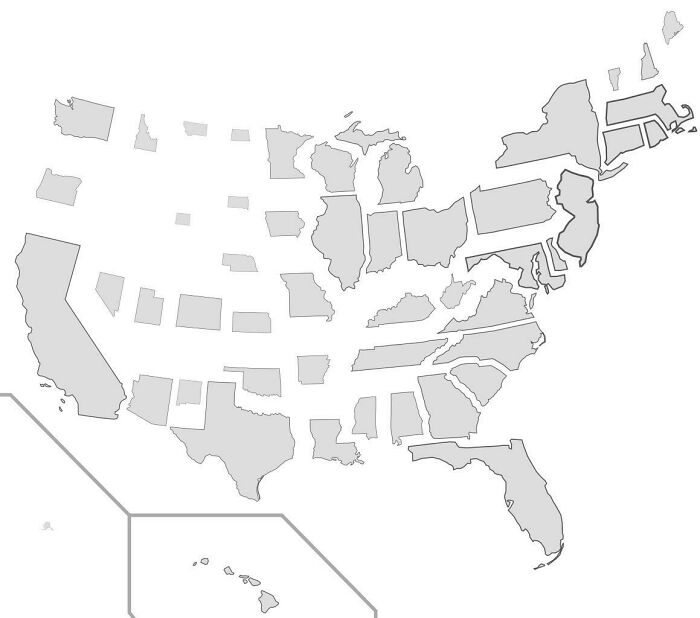Estados a escala proporcional según su densidad de población