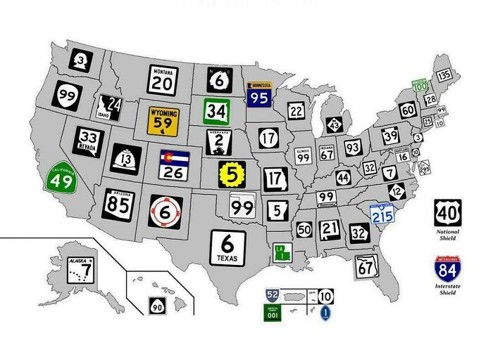 Señales de las autopistas en cada estado y territorio