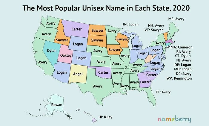 The Most Popular Unisex Baby Names By US State (2020)