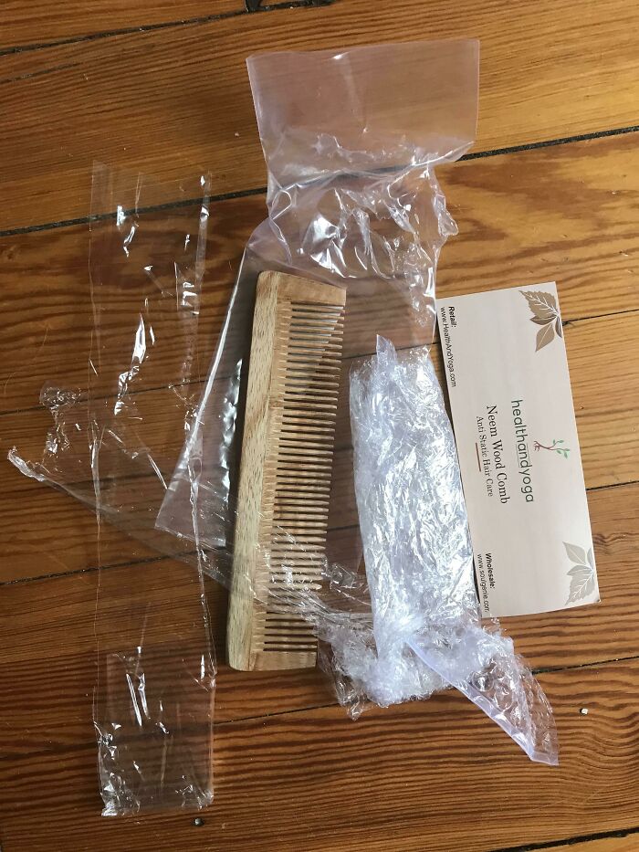 Ordered A Wood Comb To Avoid Using Plastic. No Luck From A Company Ironically Named Healthandyoga.com