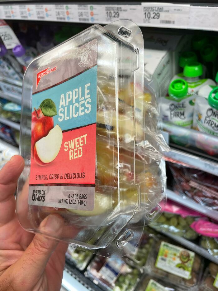 Seen At Target - 2 Apple Slices X 6 Plastic Bags, In A Plastic Box