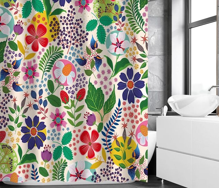 Transform Your Bathroom With LIVILAN Floral Shower Curtain: Elevate Your Bathing Experience With Style And Elegance!