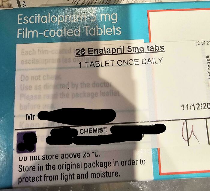 Just Noticed I Have Been Given The Wrong Tablets By The Pharmacist And Taking Them For A Month. Was Prescribed Blood Pressure Tablets (Enalapril). Received Antidepressants (Escitalopram)