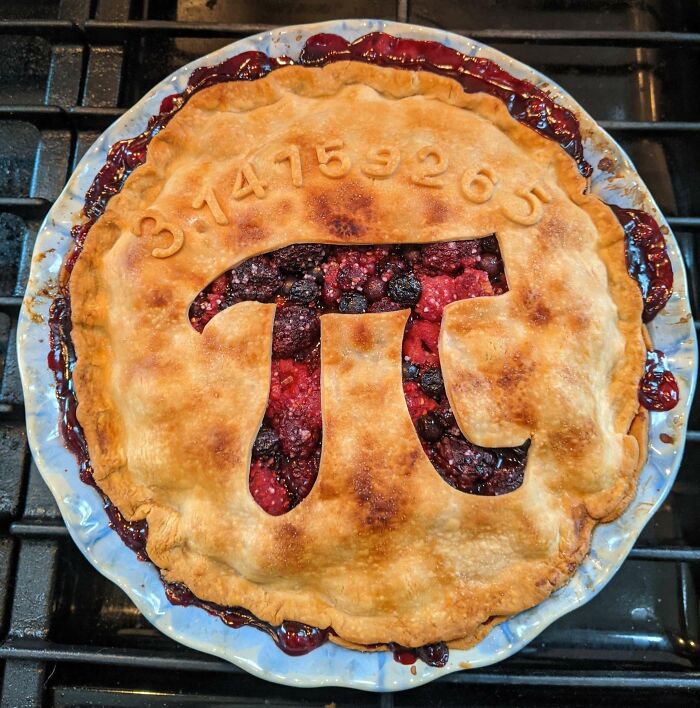 Happy Pi Day, Everyone! I Made A Blackberry, Blueberry, And Raspberry Pie To Celebrate