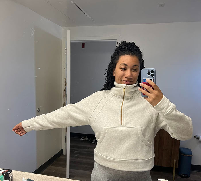 Brb, Just Wrapping Myself In This Plush Fleece Life-Hug. Grab The Gym People Half Zip Pullover, Because Pockets And Thumb Holes Mean You're Basically A Kangaroo In Athleisure