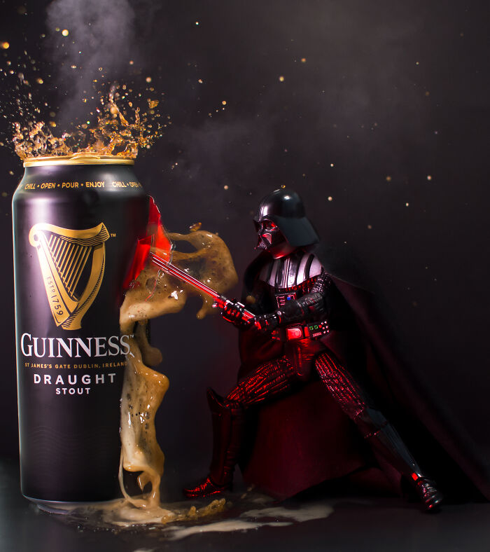 One Of My First Photos Of Toys And Drinks - Darth Vader vs. Guinness