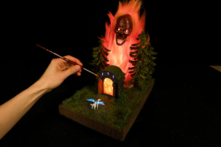 I Made An Epic Fantasy Diorama "The Flaming Gatekeeper" I Made An Epic Fantasy Diorama "The Flaming Gatekeeper"