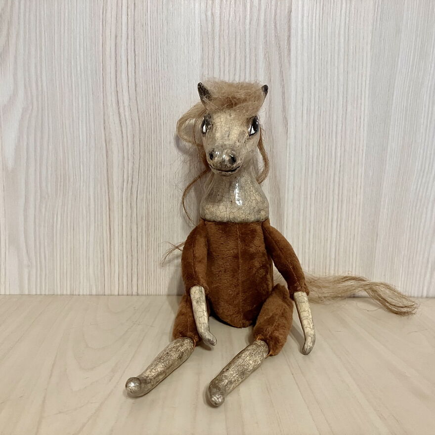 Poseable Art Doll Animal Horse Figurine - Ooak Boudoir Doll