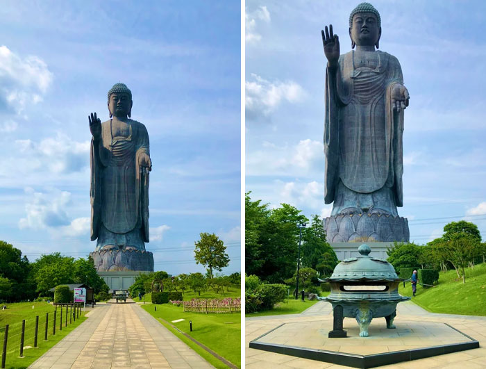 Largest Daibutsu (Large Buddha) Statue In Japan At 120 M Tall. The Ushiku Daibutsu In Ibaraki