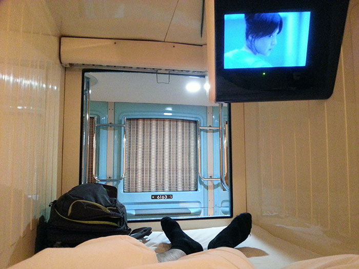 The View From Inside My Capsule Hotel "Room" In Tokyo