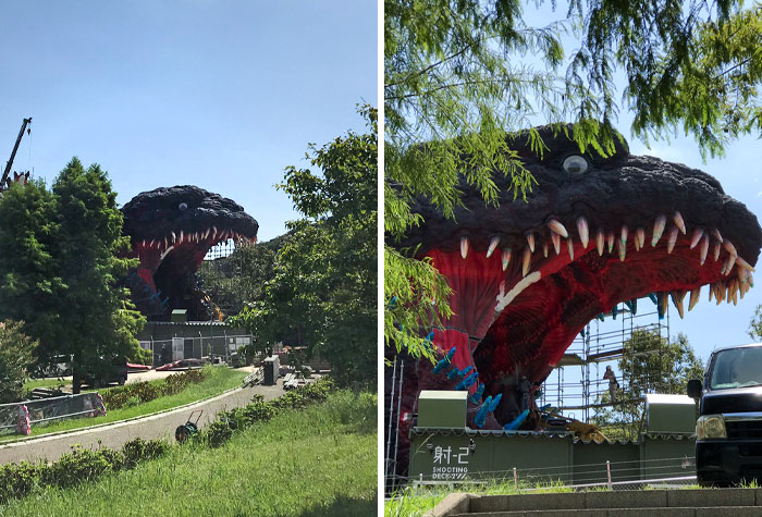 Godzilla Zipline In New Godzilla-Themed Park, Awaji Island